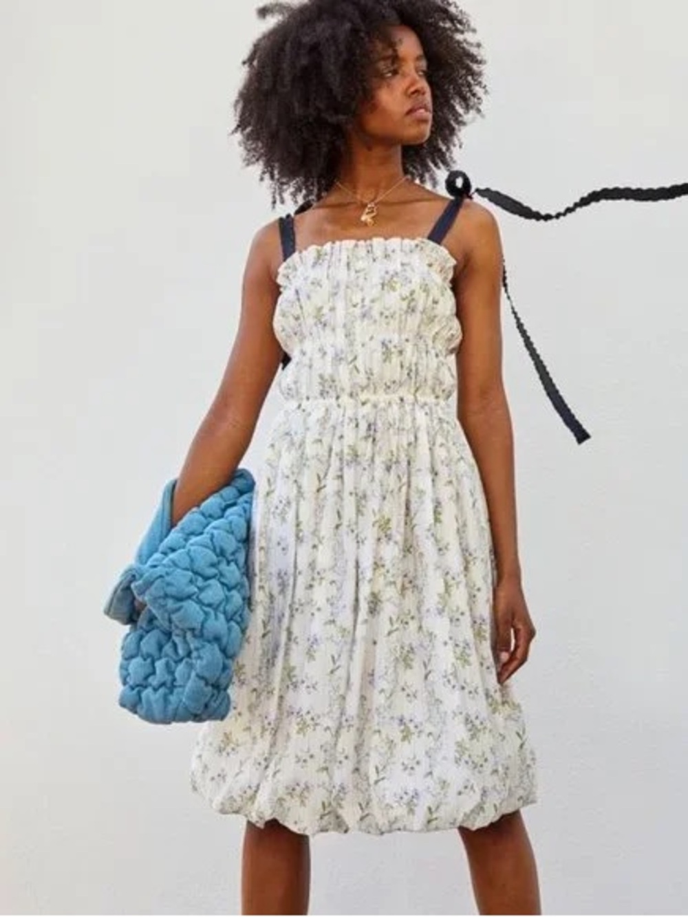 H&M x Brock Collection  Floral Sundress with Tie-Strap Shoulders size XS